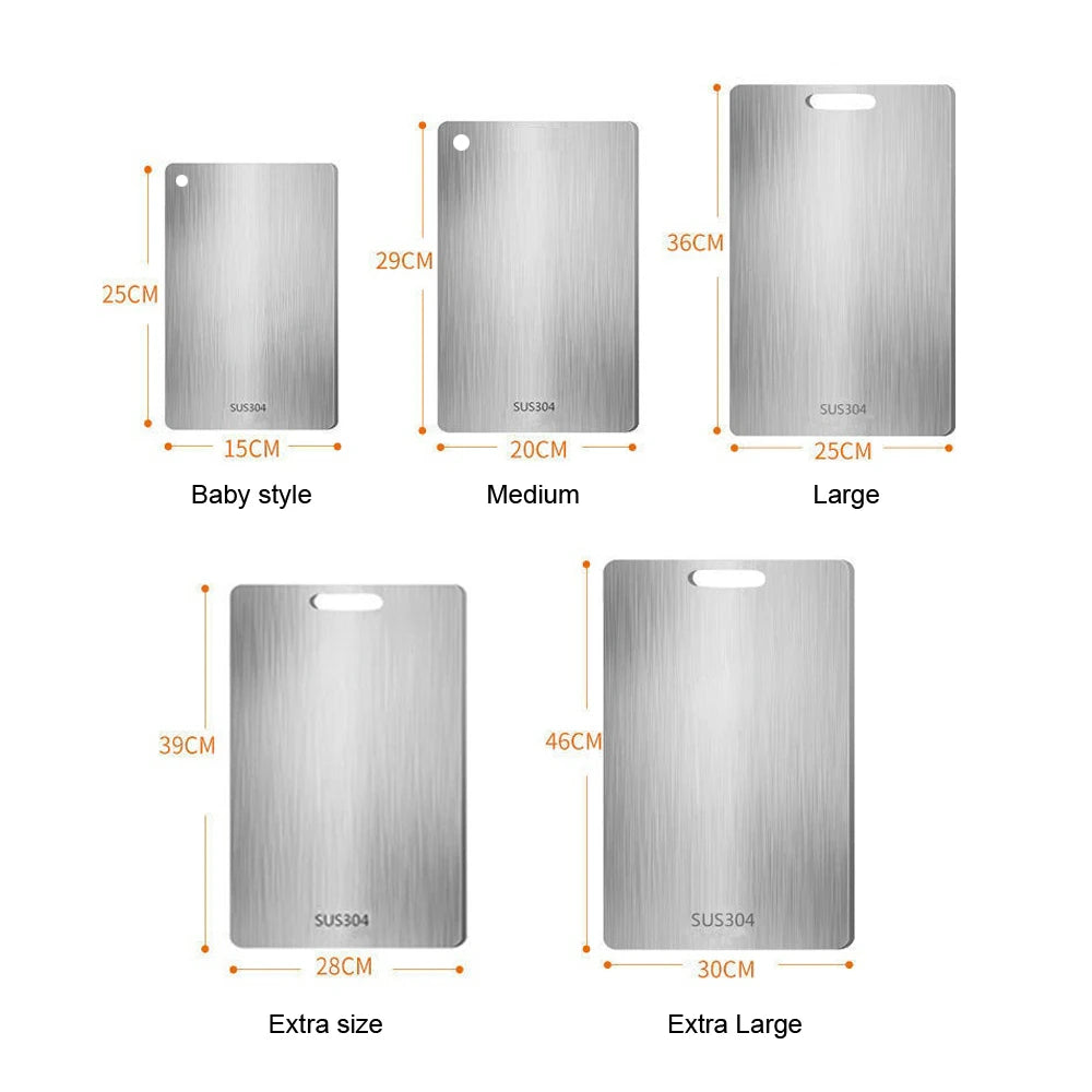 Panel de acero inoxidable 316 y tabla de cortar, cocina, hogar, tabla de cortar de doble cara gruesa, bloque para amasar masa