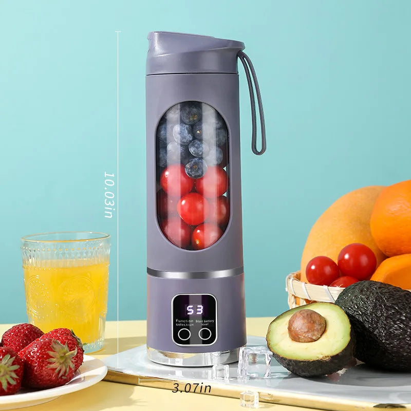 Licuadora Portátil Recargable 450ml con Expulsión de Pulpa
