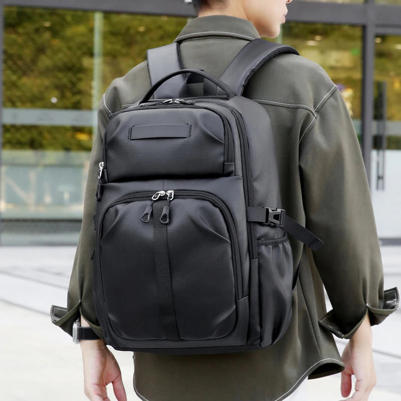 Mochila de negocios, mochila para portátil, bolsa de viaje, negra, gran capacidad, adecuada para diferentes escenarios