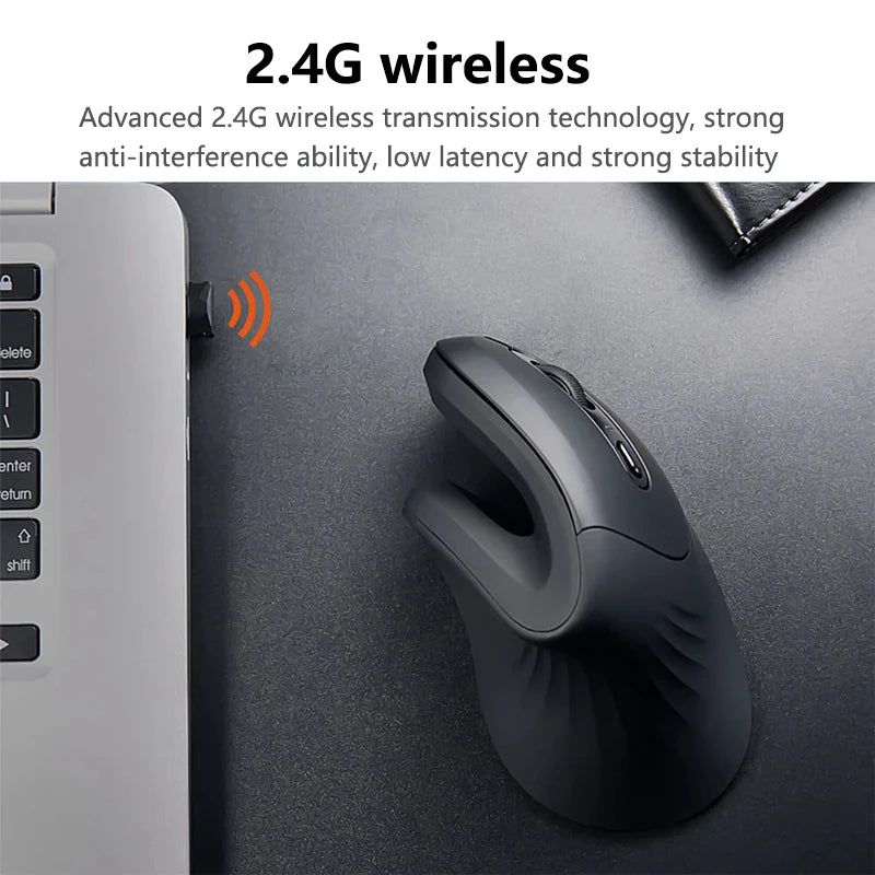 Ratón inalámbrico Vertical Warvank U2, ergonómico, óptico, cómodo, silencioso, para oficina, DPI, ajustable, 800/1200/1600 para PC y portátil