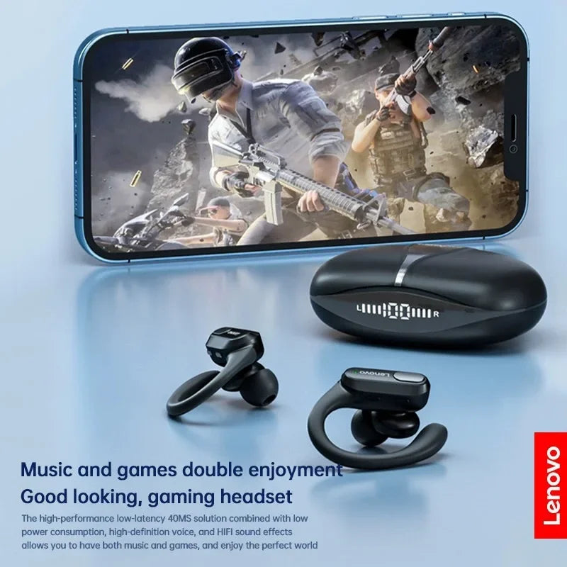 Auriculares Bluetooth 5.3 Lenovo XT80 con Gancho y Micrófono