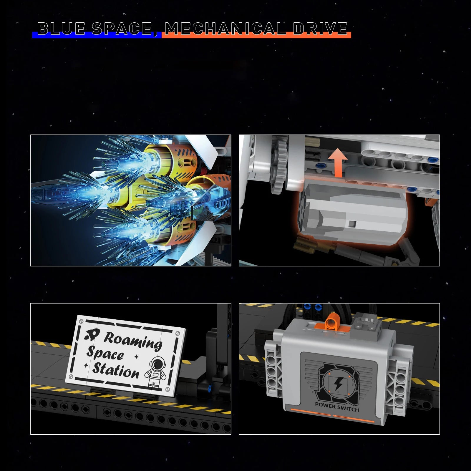 Serie de exploración espacial, modelo de bloques de construcción, estación espacial con propulsor y soporte, adornos MOC creativos de escritorio para adultos