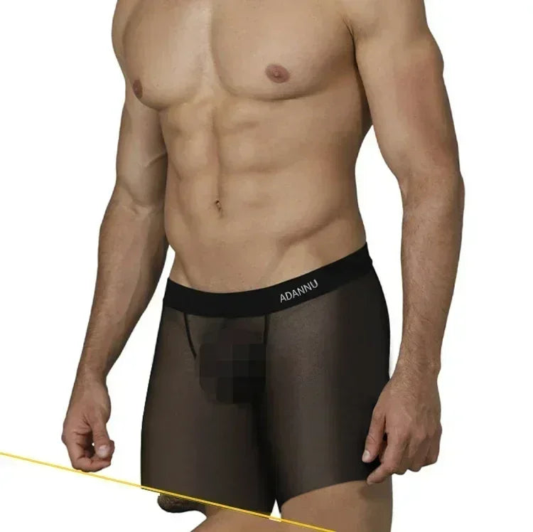 1/2/3 Uds. Ropa interior de seda helada para hombre, Boxer antibacteriano transparente sin costuras, pantalones cortos 0,01 de tela ultrafina, calzoncillos transparentes