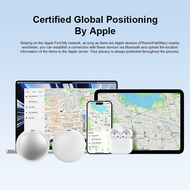 Mini Rastreador Inteligente Compatible con la Aplicación Apple Find My, Localizador Antipérdida para Mascotas, Perros, Gatos, Llaves, Carteras, Equipaje, Teléfonos, Niños, Ancianos