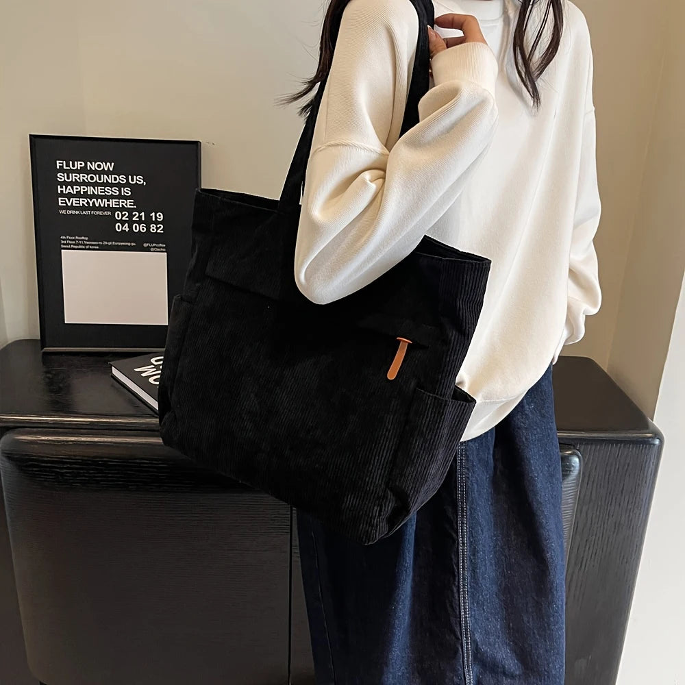 Bolso de Lona Polar de Gran Capacidad para Mujer