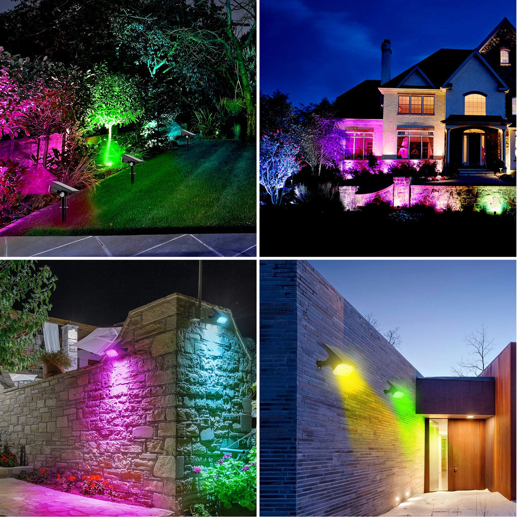 Foco Solar LED para Exteriores, Superbrillante con Temperatura Ajustable IP65