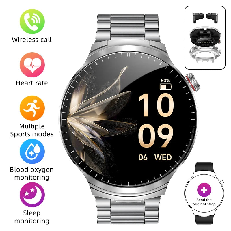 Smartwatch LIGE TWS 2 en 1 con auriculares Bluetooth y monitor cardíaco