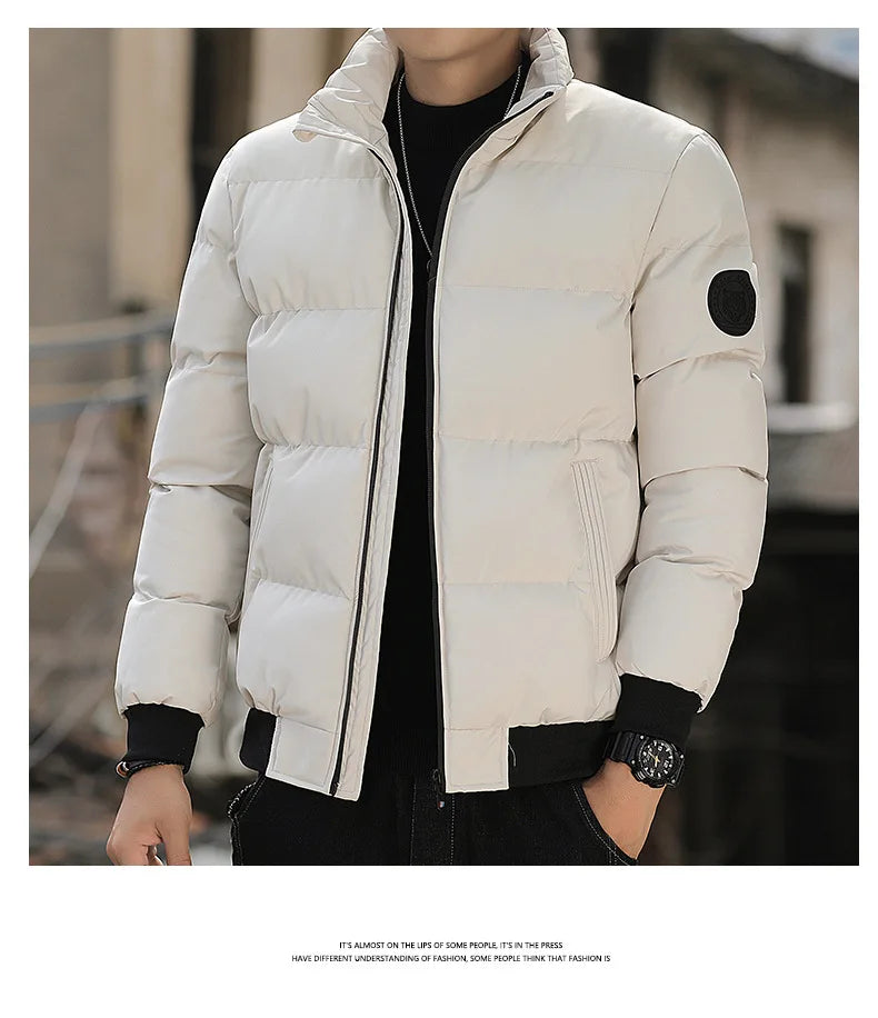Chaqueta de Abrigo con Cremallera para Hombre – Gruesa y Cálida