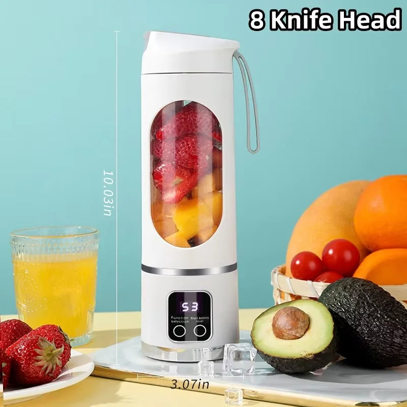 MINI exprimidor eléctrico de hielo triturado para el hogar, potente Motor de 2024 ML, gran capacidad, con pantalla Digital, taza de jugo, novedad de 450