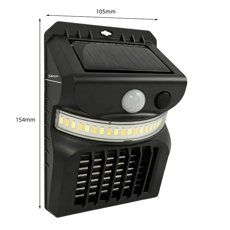 Lámpara solar para exteriores y lámpara antimosquitos con función de control de mosquitos, sensor infrarrojo, luz de carretera impermeable para jardín
