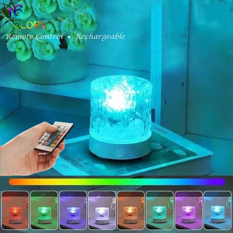 Lámpara LED RGB de Ondas de Agua con Luz Nocturna