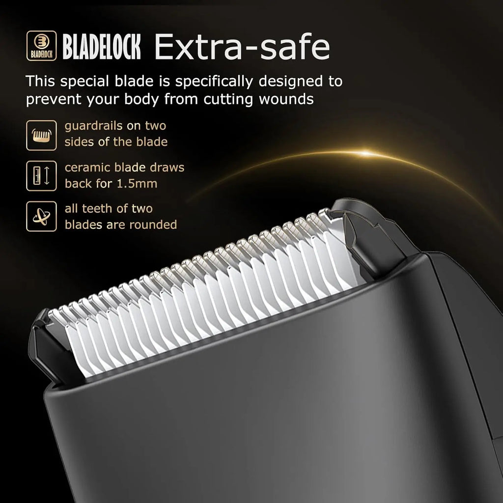    Recortadora de vello corporal para hombres, afeitadora recargable para barba, depiladora de pecho, axilas e ingle