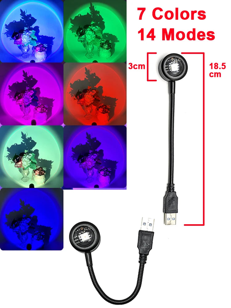 Lámpara LED de Atardecer Proyector de Luz Nocturna