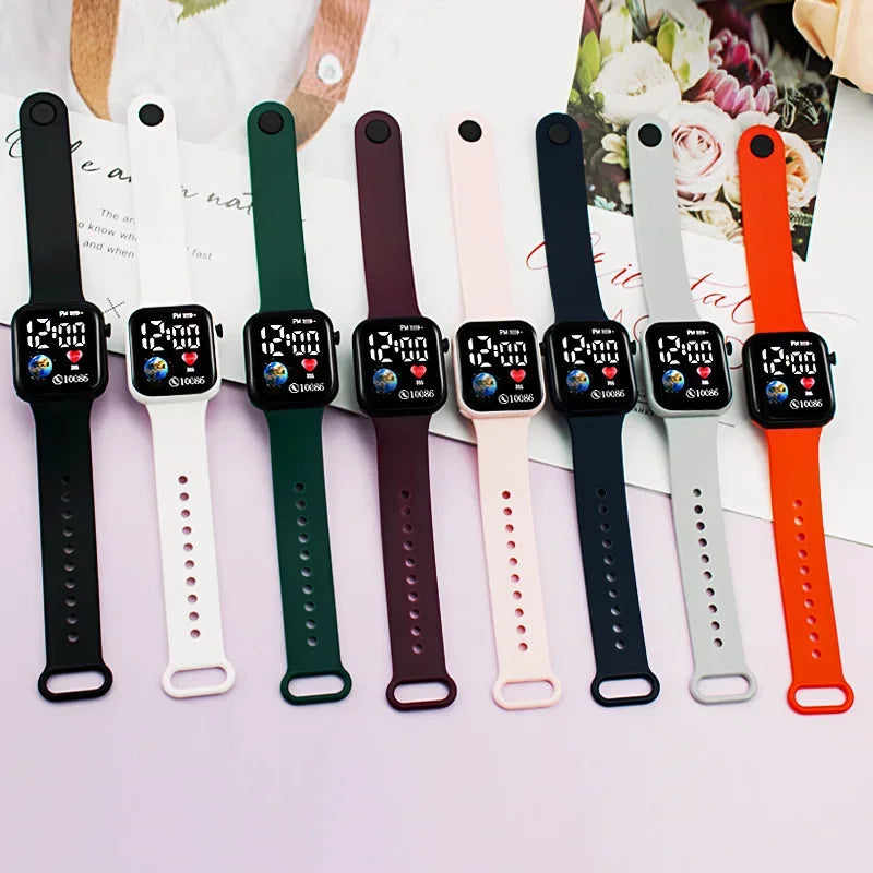 Relojes YIKAZE para niños, reloj Digital LED para niños, correa de silicona, reloj de pulsera electrónico de dibujos animados, reloj deportivo para niños y niñas, regalos
