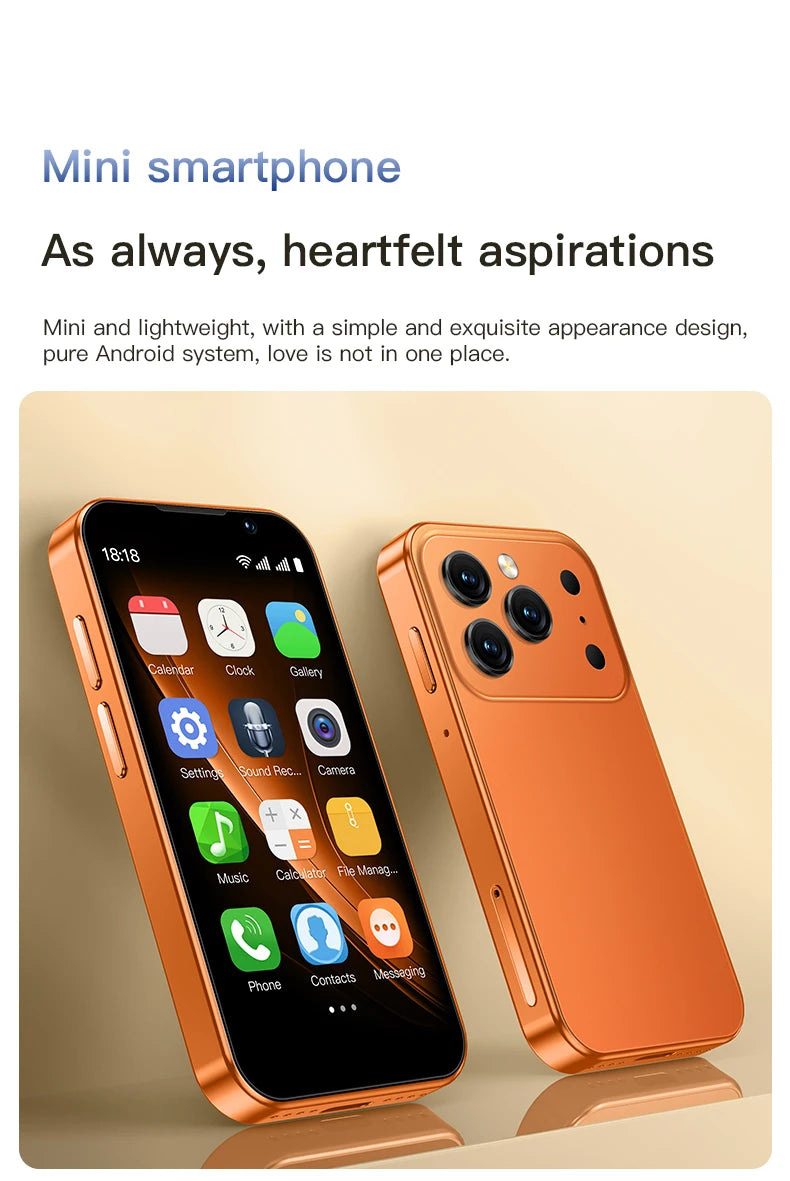 SOYES i17 Mini Smartphone pantalla de 3,0 "2GB RAM 16GB ROM Dual SIM en espera Cámara Dual Android 9,0 múltiples aplicaciones compatible con teléfono pequeño