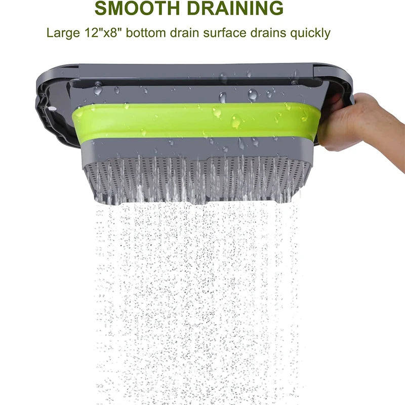 LMETJMA Colador plegable con asas extensibles Colador colador sobre el fregadero coladores de frutas y verduras coladores JT40