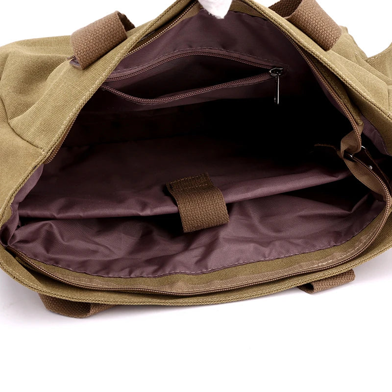 Bolso Bandolera Retro de Lona para Trabajo y Viaje