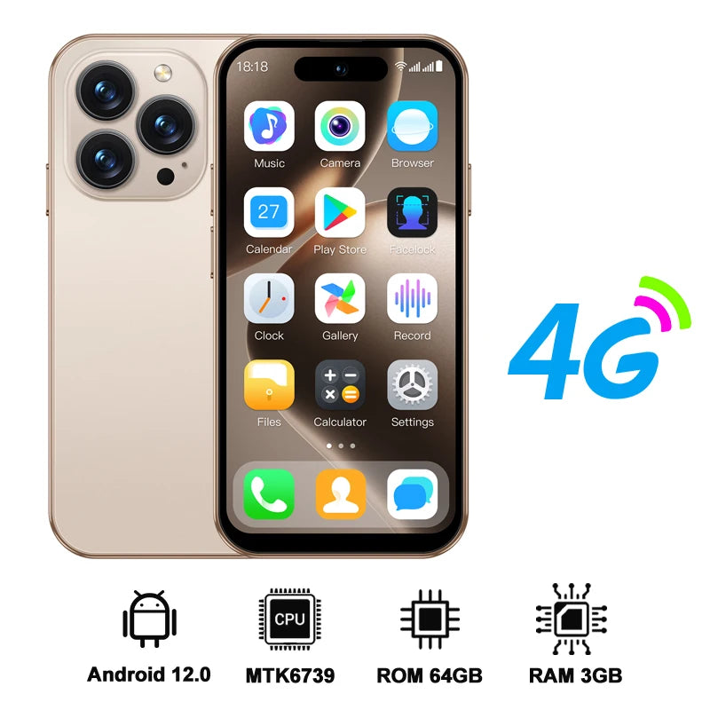 SERVO S16 Mini Android 12,0 teléfono inteligente 4G LTE 16GB/64GB Play Store WhatsAPP WiFi desbloqueo Facial teléfonos móviles de bolsillo pantalla de 4,0"