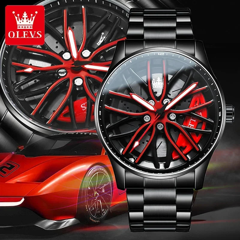 Reloj de Cuarzo OLEVS 9937 para Hombre con Esfera Giratoria de Acero