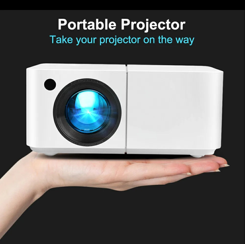 Proyector LED Full HD 1080P 4K HD300 WIFI 450 ANSI Mini Portátil para Cine en Casa, Dormitorio, Multimedia, Proyector Inteligente