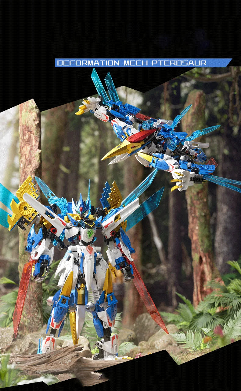 Bloques de construcción para niños, juguete de ladrillos para armar dinosaurio Mecha rex, serie F5-A0007, 2 en 1