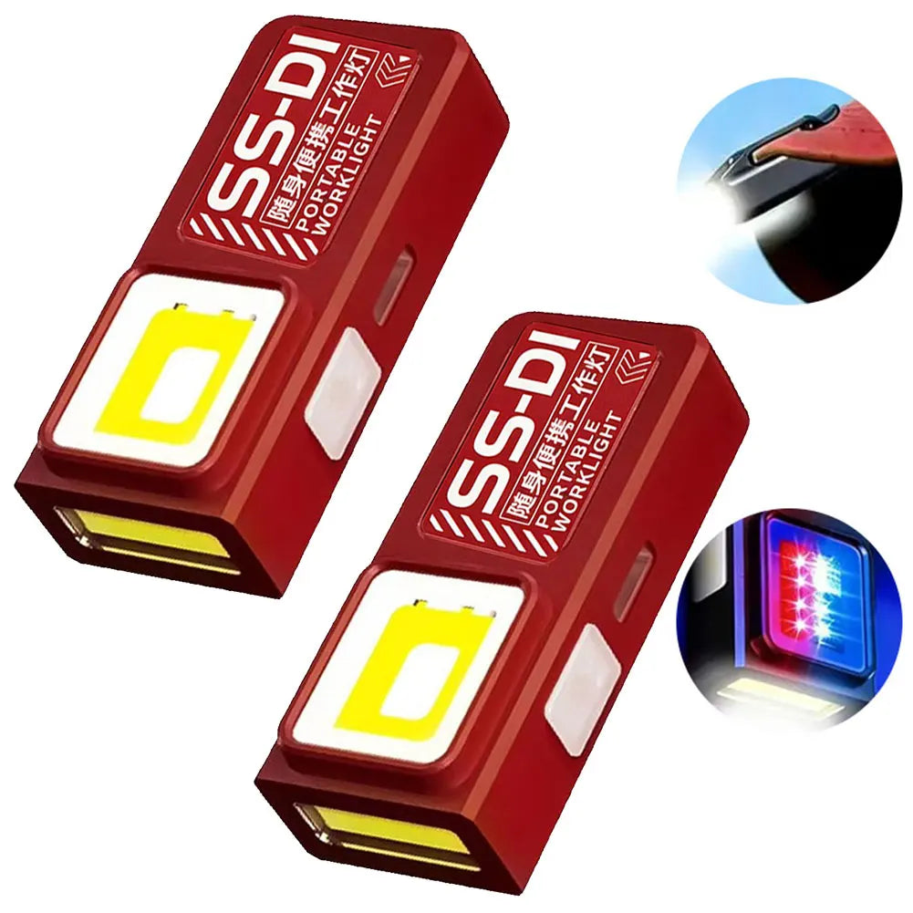 Mini Linterna LED COB Recargable USB con Clip Magnético Multifuncional