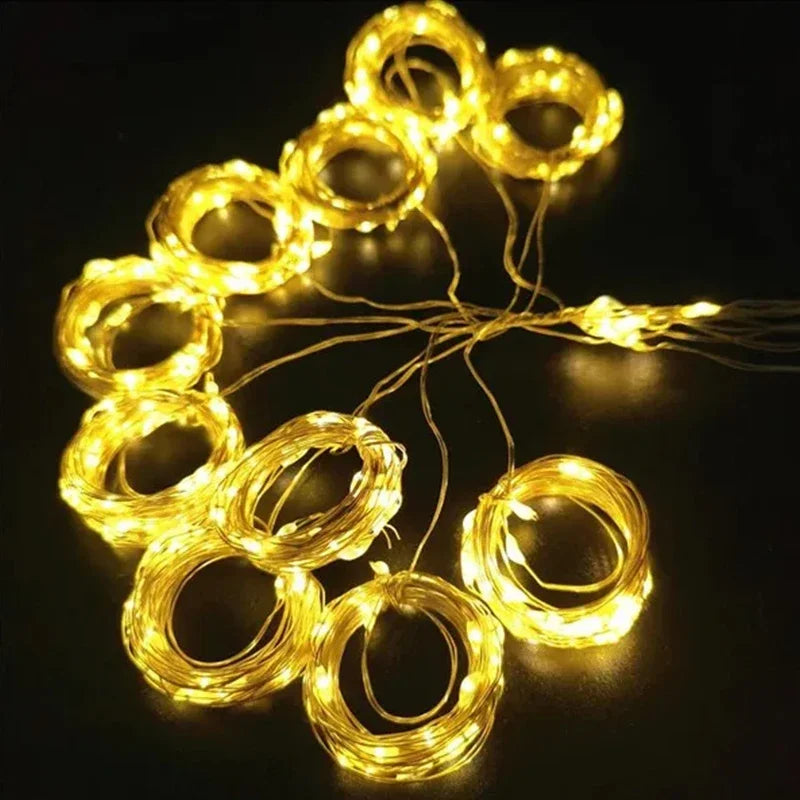 Guirnalda de luces LED de 3M para decoración de hadas, Lámpara USB de 8 modos para el hogar, jardín, fiesta de Navidad, Año Nuevo y boda