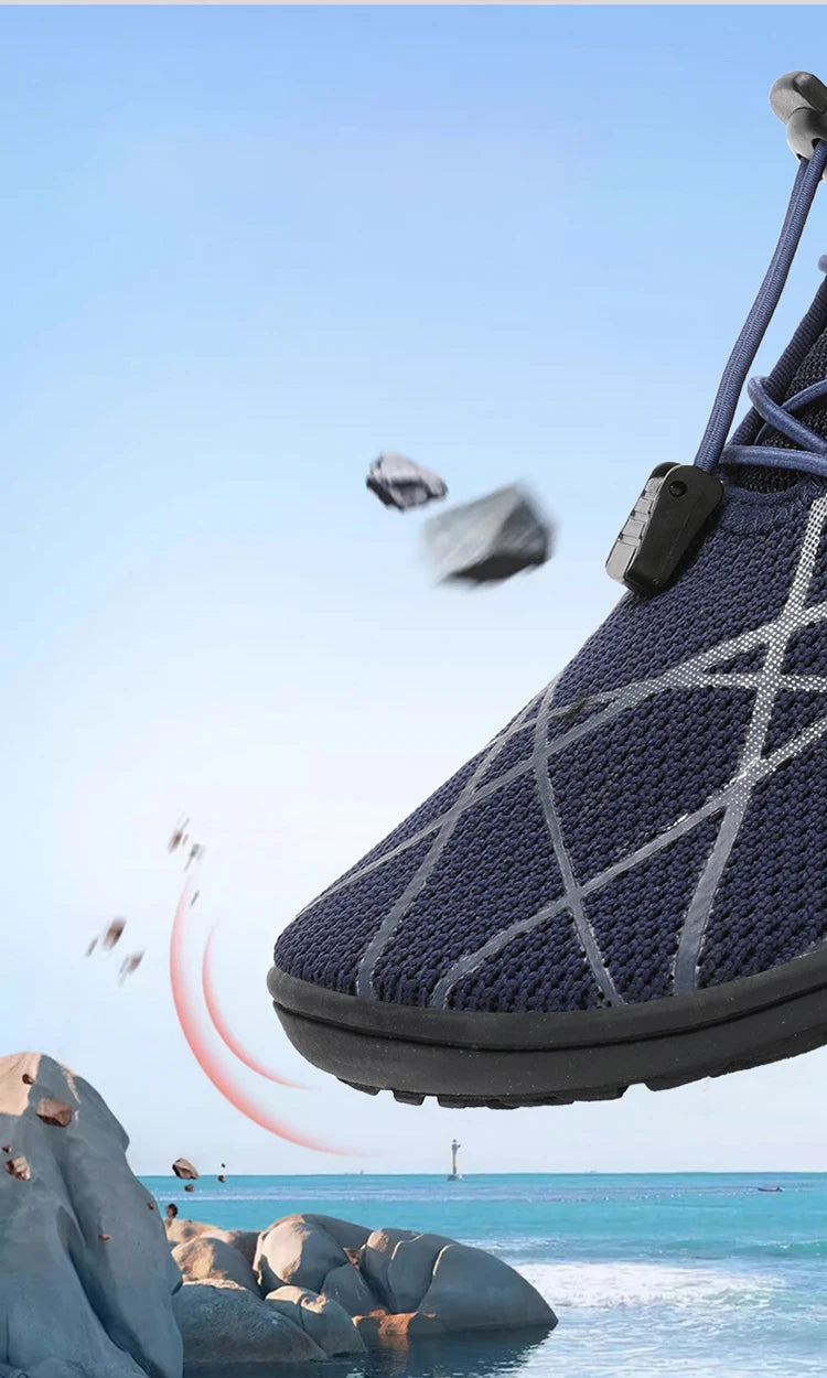 Zapatos informales transpirables para hombre, zapatos de agua ligeros antideslizantes Unisex, zapatos vulcanizados flexibles para mujer, zapatos de senderismo al aire libre 2025
