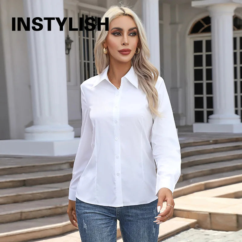 Blusa Elegante de Gasa con Botones para Mujer