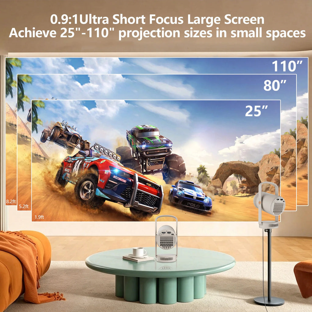 Proyector inteligente portátil H96 Max 1080P con decodificación 4K