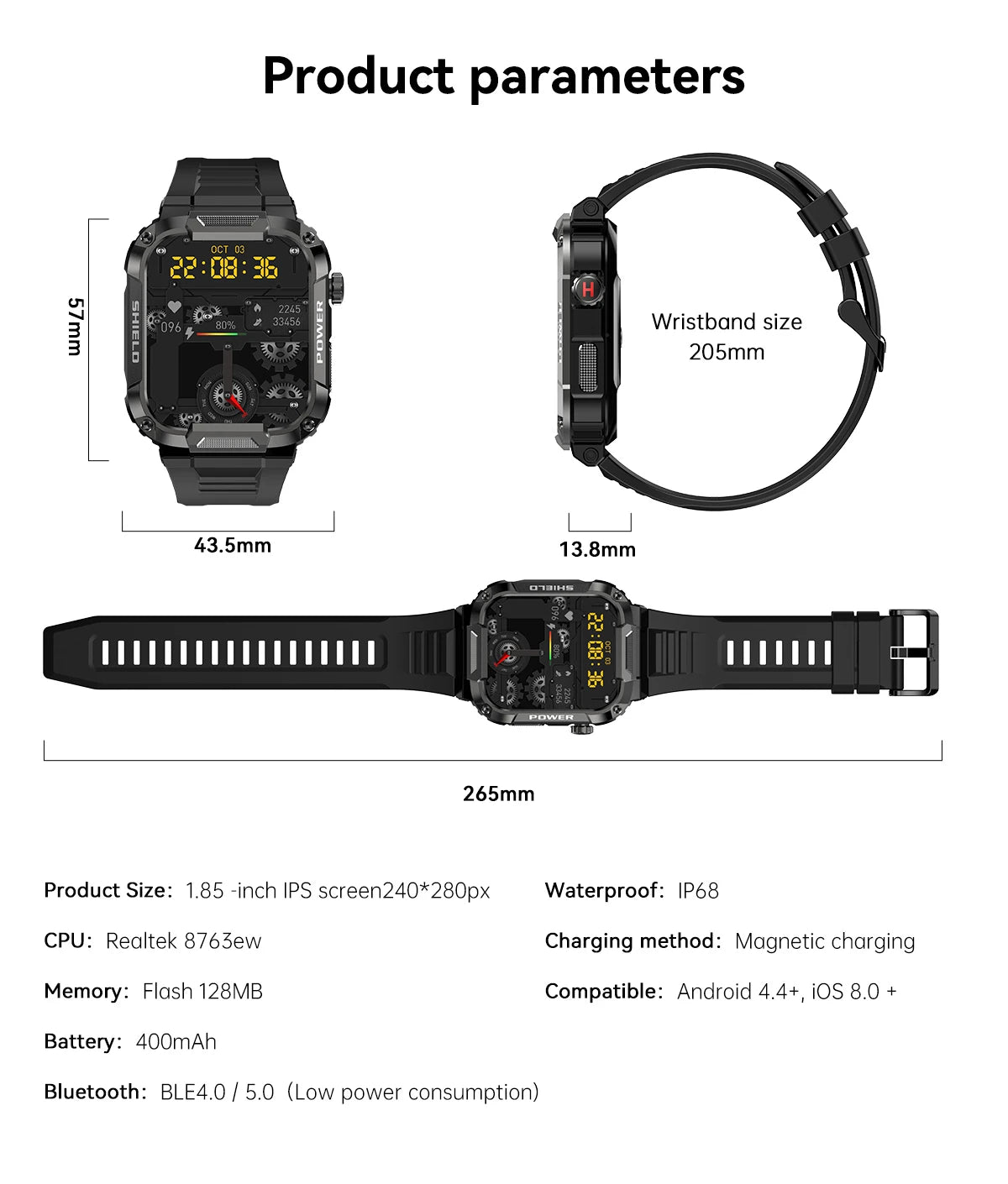 Reloj Inteligente con Monitor de Actividad Física y Bluetooth