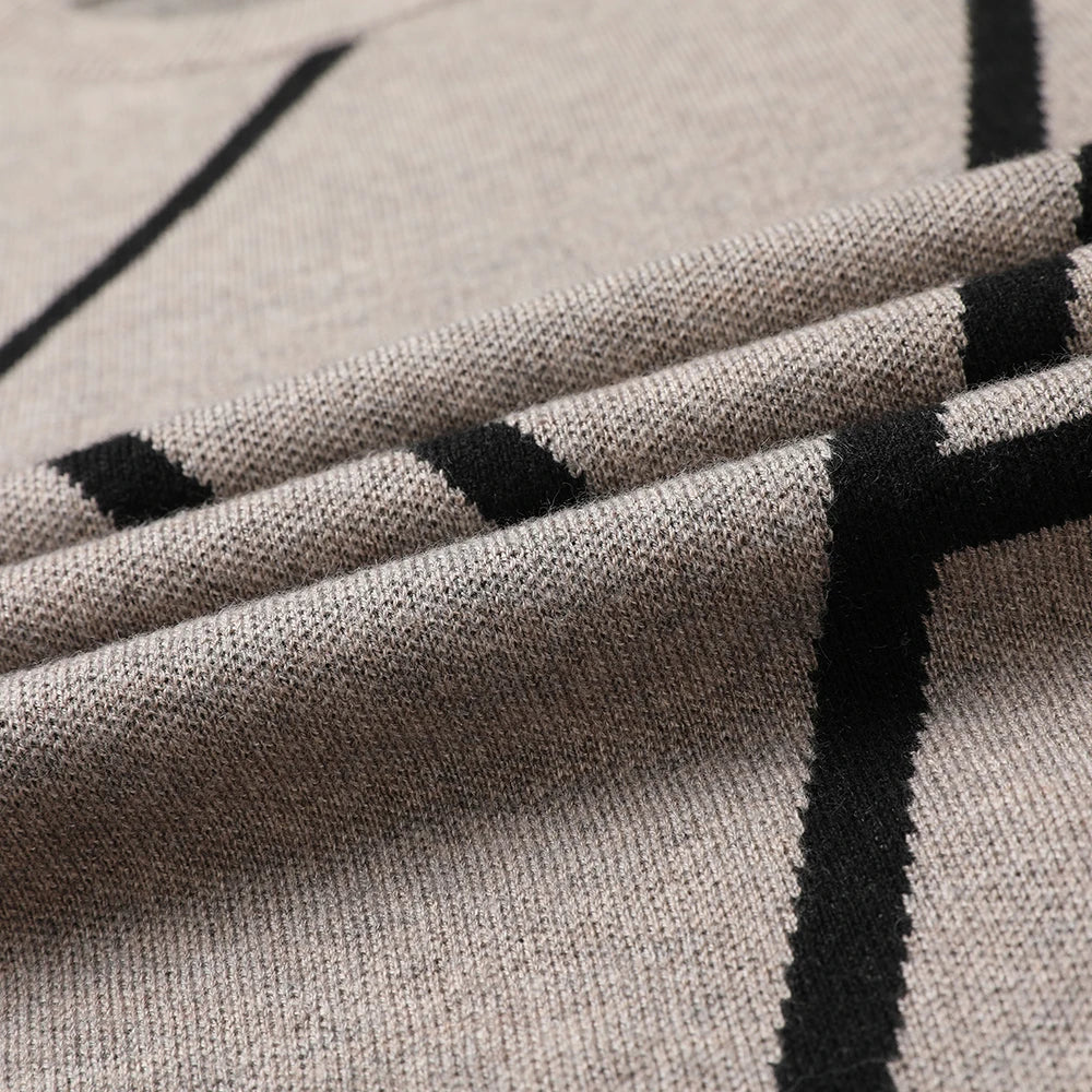 2025 nueva marca de moda de punto de gama alta de diseñador de lana de invierno suéter negro para hombre fresco otoño Casual Jumper ropa para hombre