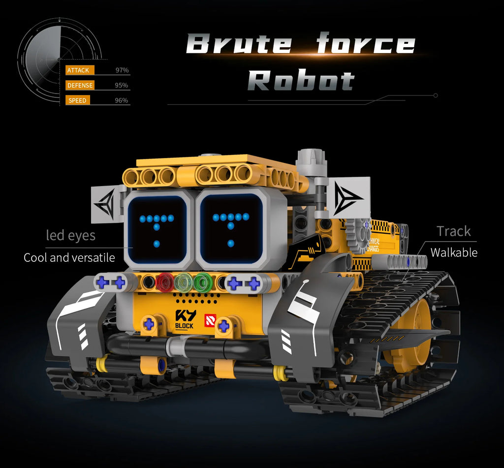 Montaje de modelo de robot transformable 5 en 1 con pantalla Digital, juguete de bloques de construcción de robot de control remoto, juguete para regalo para niños