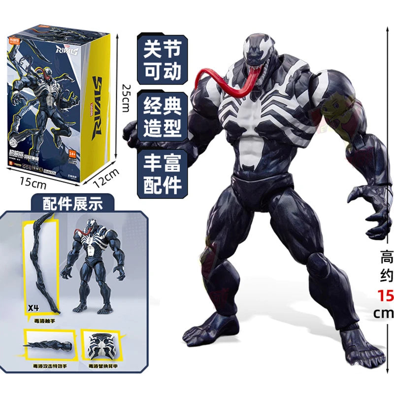 BLOKEES Original Spider Man Venom Marvel campeón clase versión figura de acción conjunta móvil ensamblado película modelo juguetes regalo