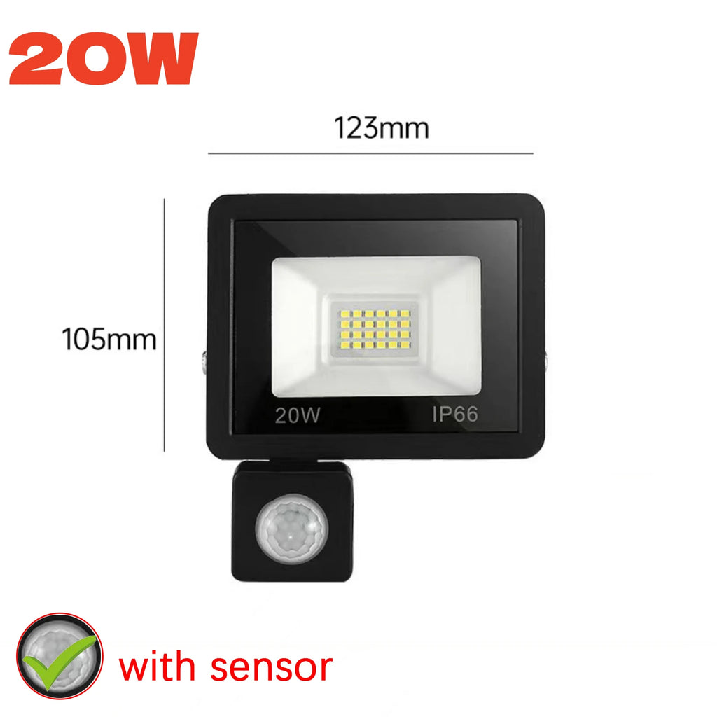 Reflector LED con Sensor de Movimiento IP66 para Exteriores 10W-50W