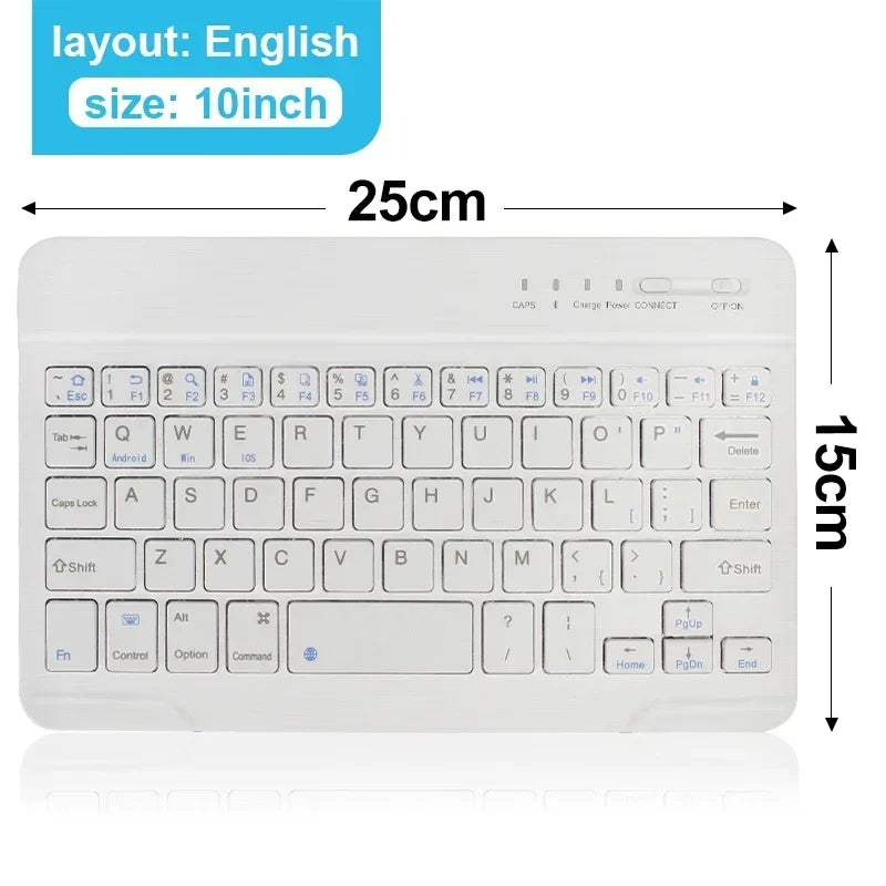 Teclado Bluetooth para iPad de 10.ª Generación, iPad Pro 13, 12, 11, 10, 9, 8, 7 Pulgadas, iPad Air 13, iPad de 11.ª Generación, iPad Mini, Tablets Samsung y Xiaomi