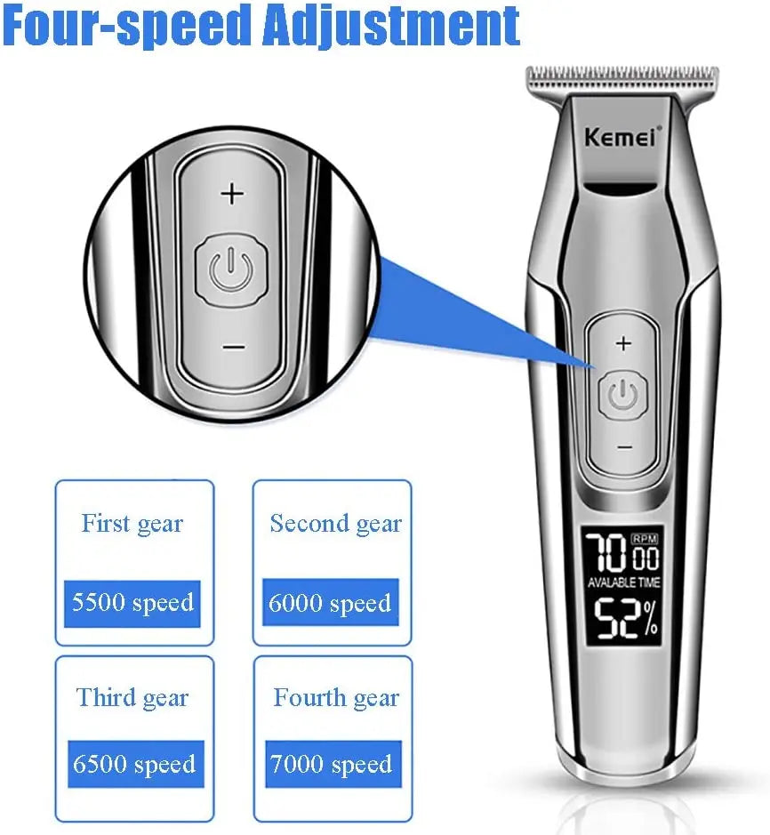 Cortadora de Pelo Recargable por USB para Hombre, Modelos KM-5027, KM-2028
