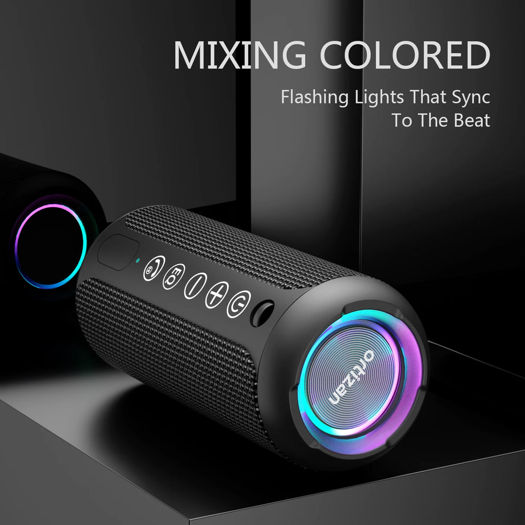 Altavoz Bluetooth Ortizan X10, altavoz portátil de graves mejorado con ranura para tarjeta TF, 30H de reproducción, altavoz resistente al agua IPX7 para acampar