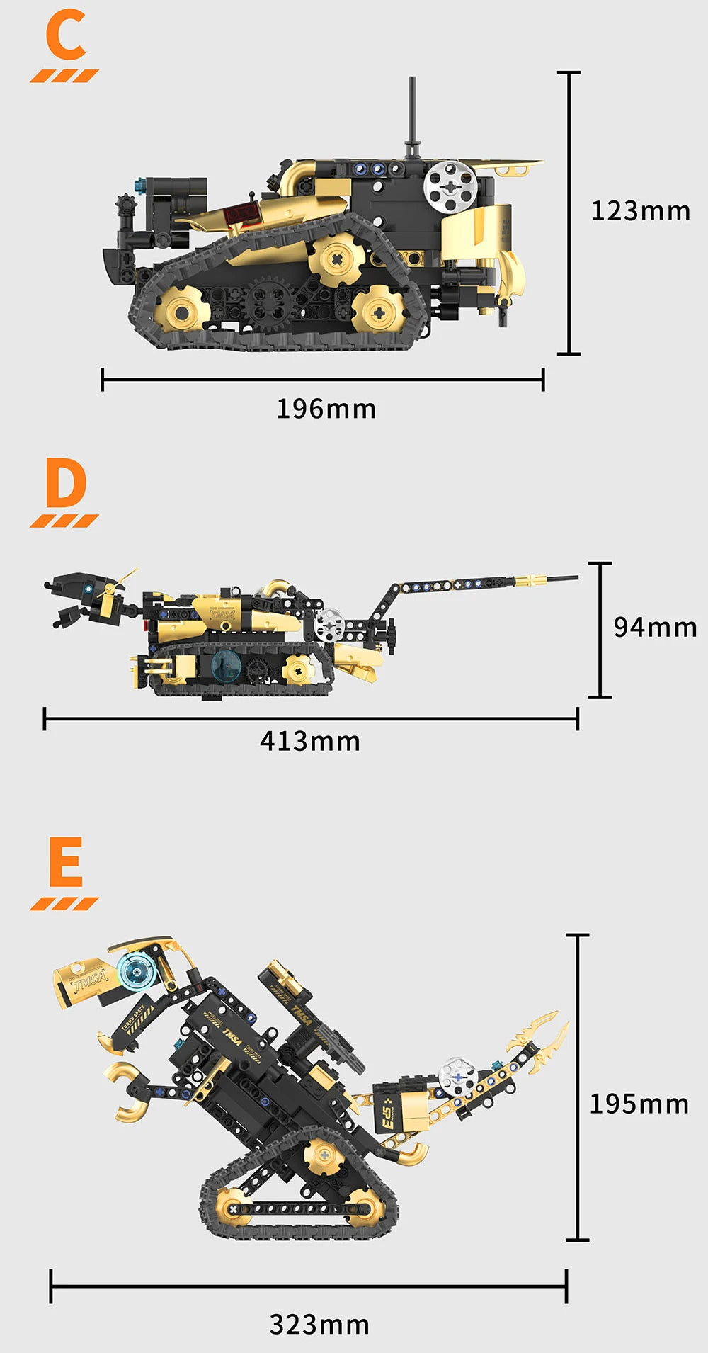 Bloques de construcción programables con brazo mecánico multieje, robot 5 en 1, juguetes de Control remoto, vástago interactivo, regalo de aprendizaje para niños