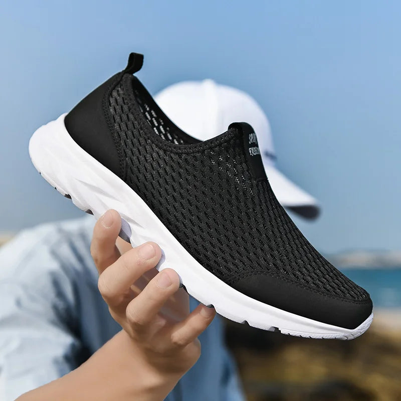 YRZL, zapatillas de deporte para hombre, zapatos informales de malla transpirable para mujer, mocasines antideslizantes de talla grande para exteriores, zapatos de tenis ligeros para caminar para hombre