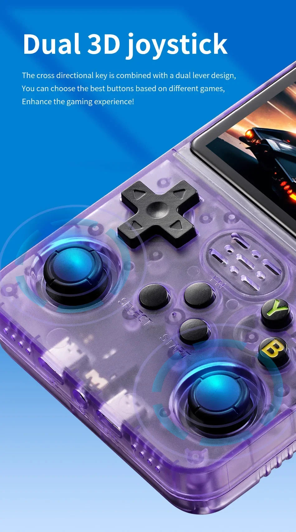 Consola de Juegos Portátil R36S, Pantalla IPS de 3.5 Pulgadas, 64G, Consola de Juegos Retro Clásica, Reproductor de Videojuegos de Bolsillo