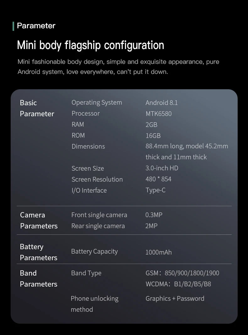 Teléfonos Inteligentes SOYES S23 Pro y Mini 24, Android 8.1, Doble SIM, Pantalla HD de 3.0'', Batería de 1000 mAh, WIFI, Bluetooth, 3G, Teléfono Móvil Pequeño