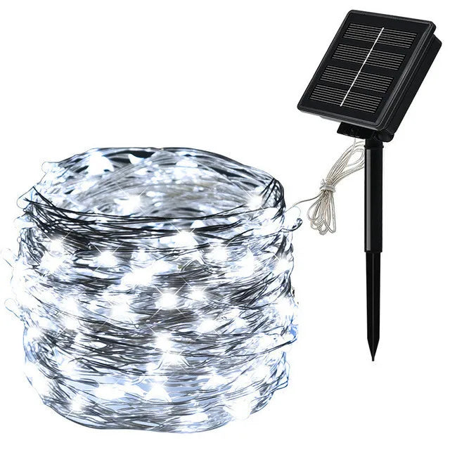 Guirnalda de Luces LED Solares para Jardín 8 Modos Impermeable