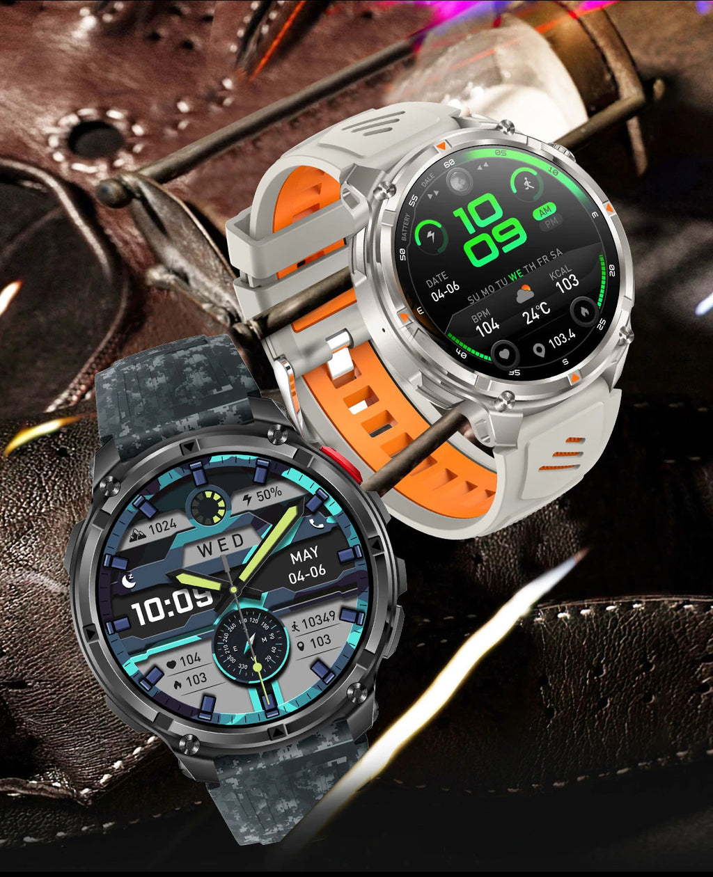 Reloj Inteligente AMOLED 1100mAh con Linterna LED, IP69 y Llamadas Bluetooth