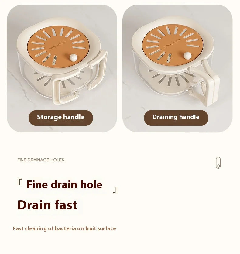 Cesta de drenaje grande, bonita cesta de frutas, filtro de agua telescópico, cesta de verduras para lavado de deshidratación gruesa 2 en 1 con tapa