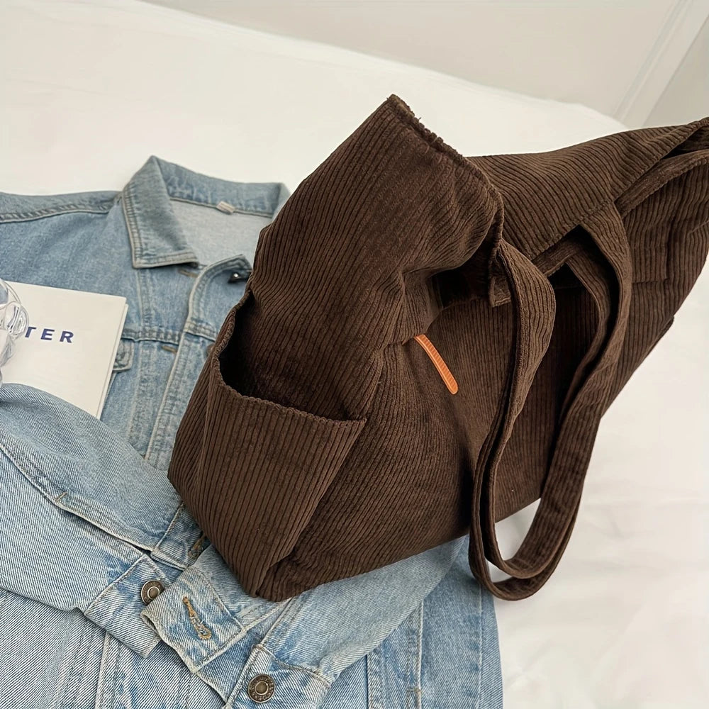 Bolso de Lona Polar de Gran Capacidad para Mujer