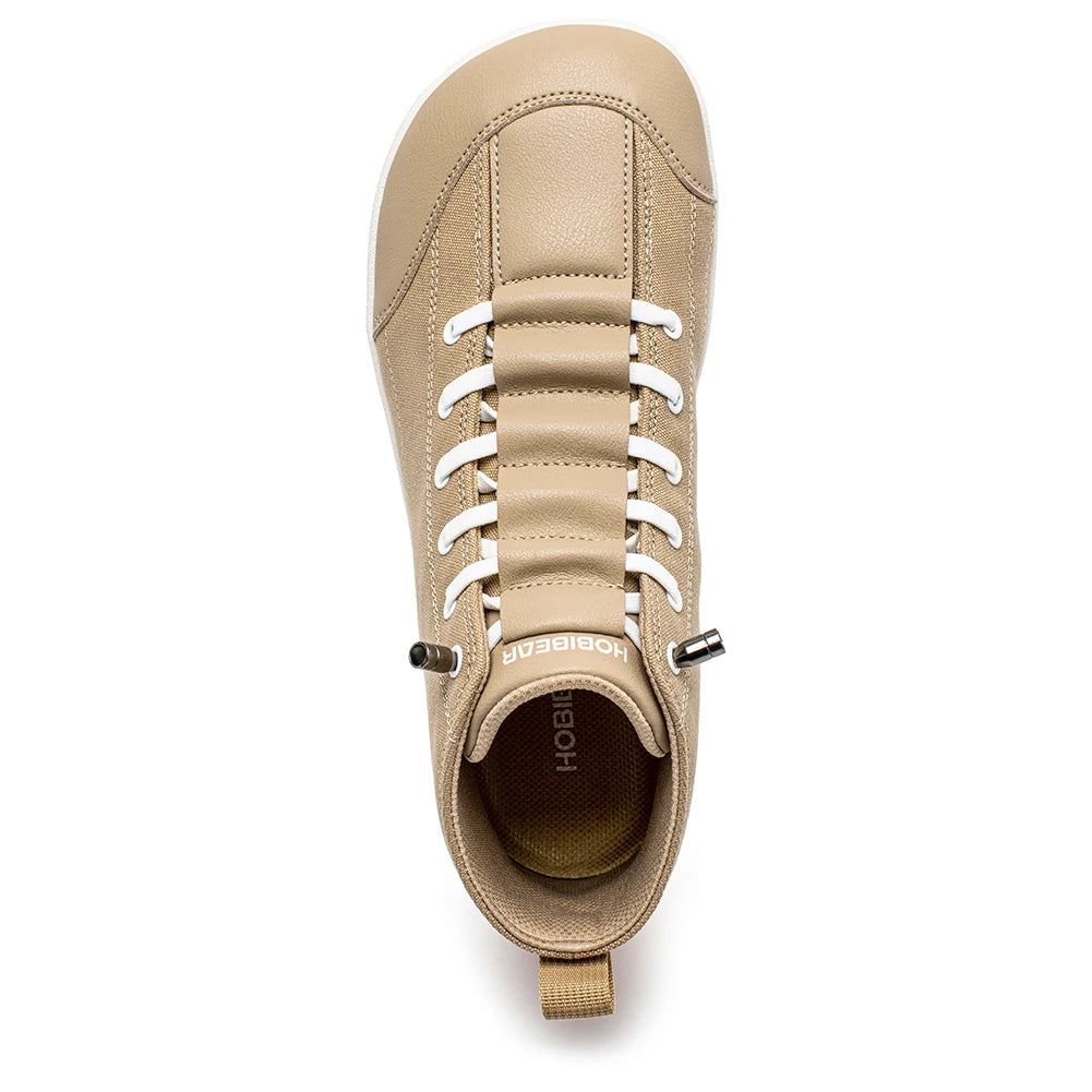 Zapatillas de Lona de Media Caña para Mujer HOBIBEAR, Botas Unisex de Punta Ancha Minimalistas, Zapatillas de Running Zero-Drop para Senderismo