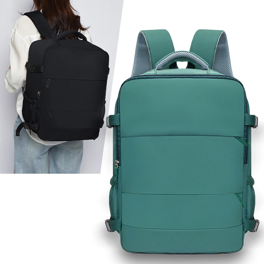 Mochila de viaje expandible para llevar como equipaje de mano, 180 °     Bolsa de Viaje con Abertura Frontal, Bolsa Casual Multibolsillos para Uso Diario y Viajes