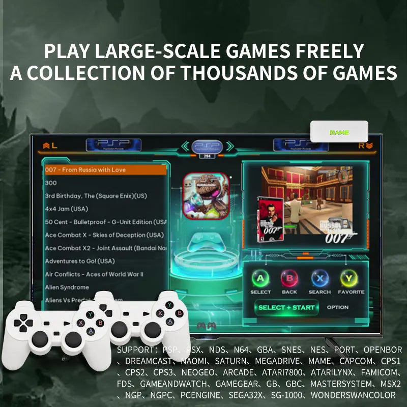 Coopreme X7 Y7 Actualizada Consola de Juegos Super TV con Salida HD, Joystick, Doble Controlador, Juegos de Lucha, Consola de Juegos PSP para el Hogar, Más de 10000 Juegos