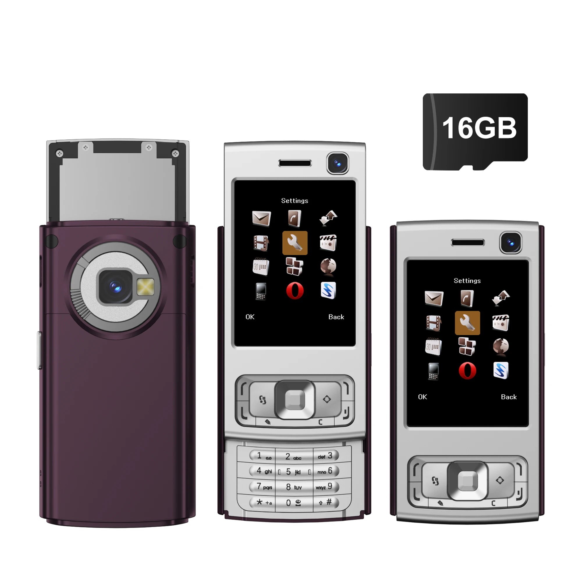 SERVO N95 PRO Slider teléfono móvil 2 SIM llamada grabación velocidad Dial Magic Voice Video Player linterna 2G GSM características teléfonos móviles